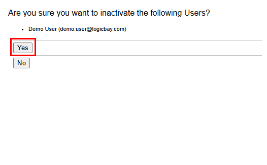 inactivate users confirm
